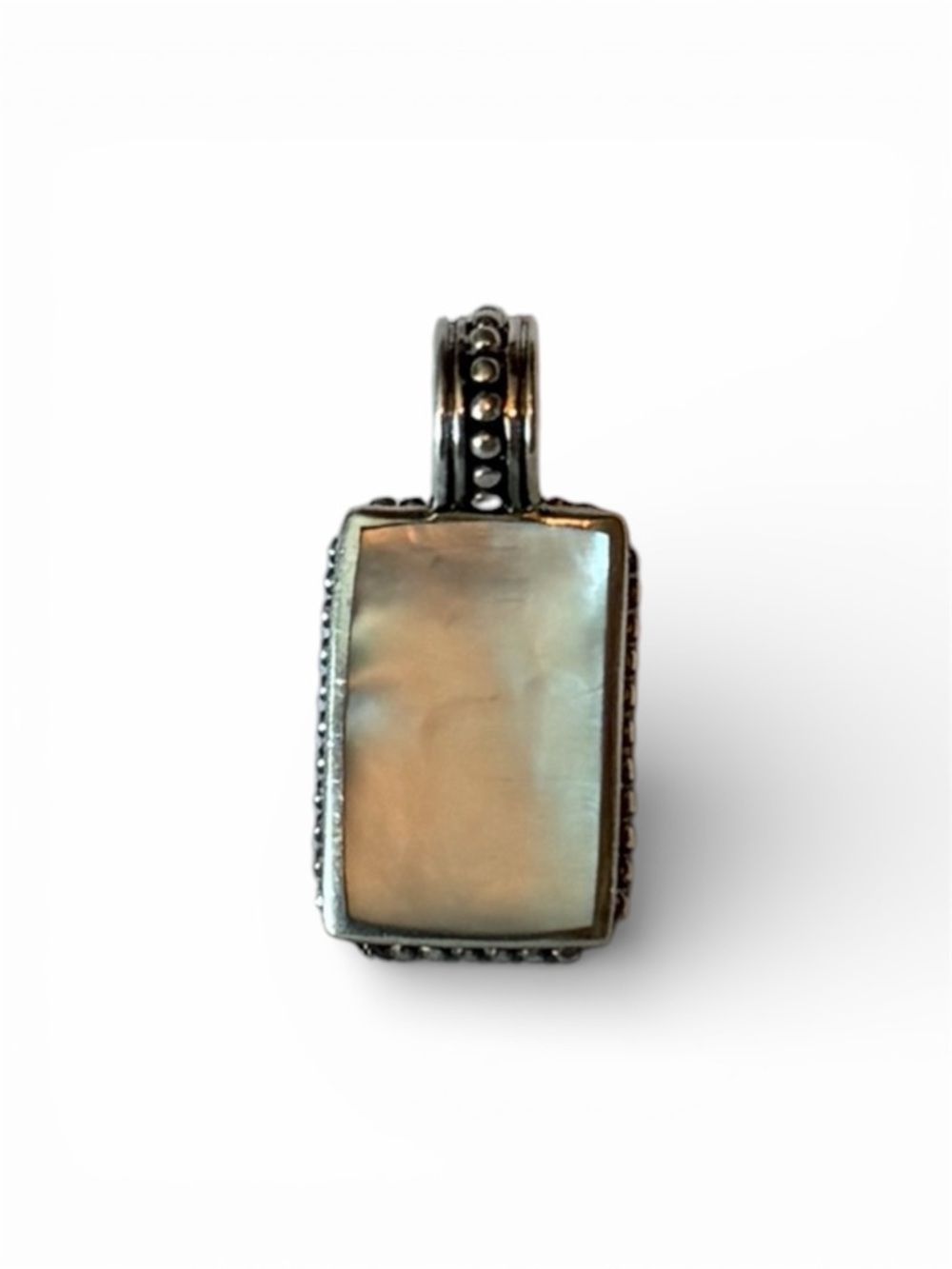 Mother of Pearl Handmade Pendant with a Caged Back